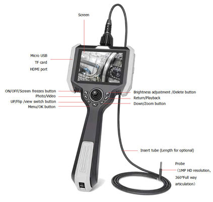 Endoskop Industri Portable IP67 Endoskop Digital Handheld