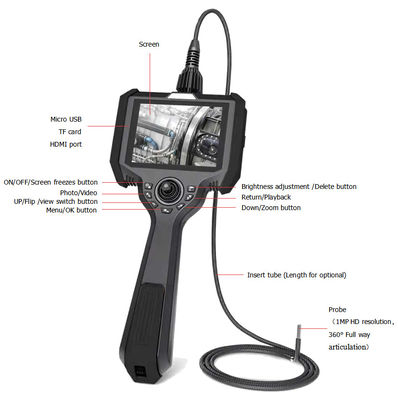 IP67 Industri Endoskop Inspeksi Kamera Portable IPS Handheld Digital Endoskop